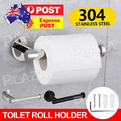 $11.95 • Buy Mounted Toilet Paper Roll Holder Stainless Steel Hook Bathroom Wall Storage NEW