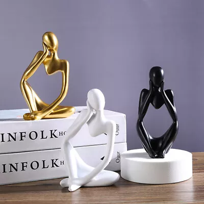 £7.49 • Buy Nordic Resin Thinker Statue Home Figure Sculpture Ornament Abstract Sculpture