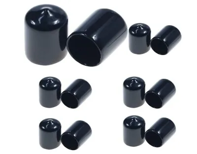 3/4  Black Vinyl (Rubber) Round End Cap Round Rubber Hole Plugs Vinyl End Cap • $9.99