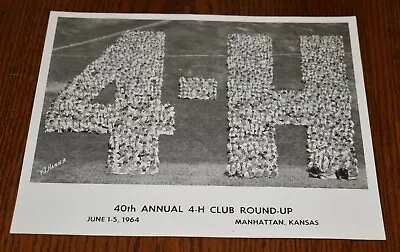 Vintage 4 H 40th Annual Club Round-Up June 1-5 1964 Group Photo SIGNED • $29.95