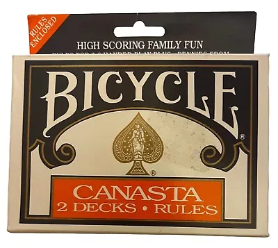 Vintage 1995 Bicycle Canasta 2 Decks Playing Cards And Rules With One Sealed • $16.50
