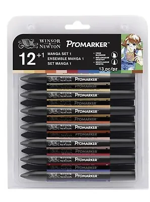 Winsor & Newton Promarker Manga Set 1 13 PCs Pen Pro Marker Set Brand New • £17.95
