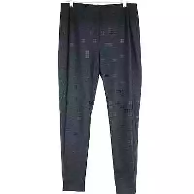 J Jill Womens Size L Ponte Leggings Pants Stretch Houndstooth Black Gray • $25.46