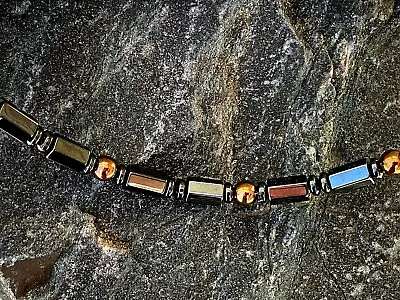 $34.99 • Buy Men's Womens Black N Copper Magnetic Hematite Necklace Bracelet Anklet Strongest
