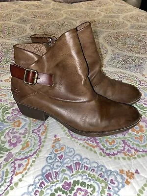 Blowfish Women Boho Boots Booties 8 Brown Western Faux Leather Ankle Strap • $12