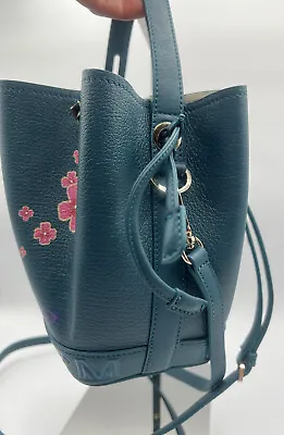 Limited Edition MCM Mini Bucket Hand Painted Leather Shoulder Bag Crossbody Blue • £863.80