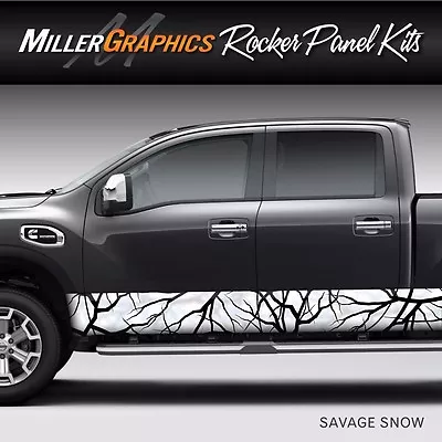 Camo  Savage Snow  Rocker Panel Graphic Decal Wrap Kit Truck SUV - 4 Sizes • $74.95