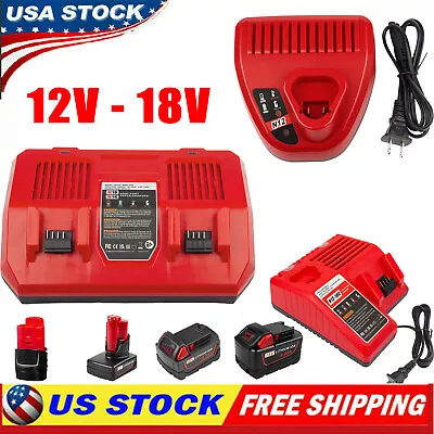 For Milwaukee For M18 For M12 12V-18V Dual Voltage Battery Charger 48-59-1812  • $20.99