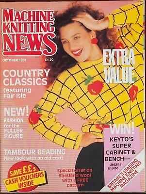 Machine Knitting News Pattern Magazine October 1991 Ladies Apple Sweater Baby • £6.49