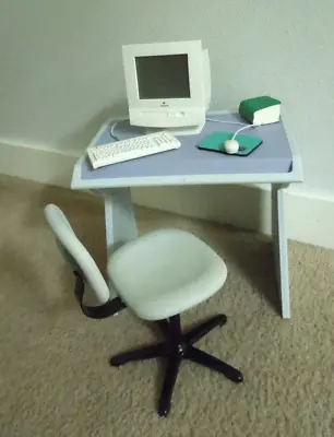 American Girl Pleasant Company Computer Desk Chair Mini Macintosh Apple Computer • $45.99
