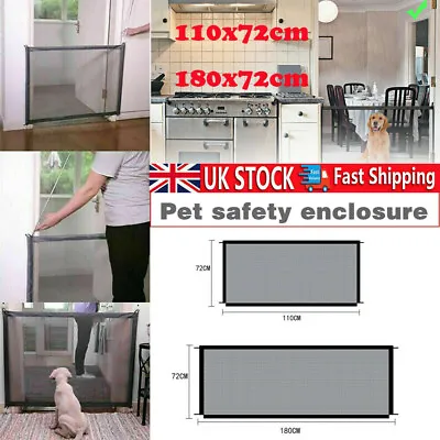 £7.39 • Buy Fence Portable Pet Magic Mesh Dog Cat Gate Door Barrier Safe Nets Guard Install*
