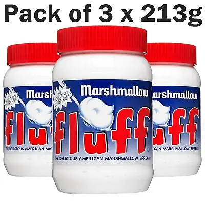 Marshmallow Fluff Spread American USA Baking Topping Gluten Free Pack 3 X 213g • £11.99
