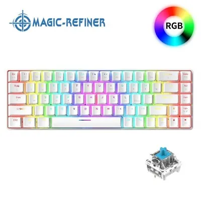 White Wired Mechanical Gaming Keyboard RGB Backlit Blue Switch68 Keys For PC Mac • $27.99