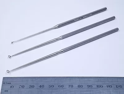 3x Buck Ear Curette V. Mueller Sheerer #00 #0 Stainless Steel Surgical #AU5592 • $57.60