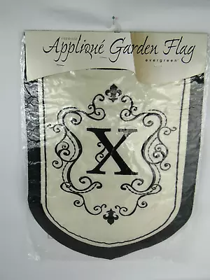 Evergreen Applique Garden Flag Monogram X #16681 • $4.40