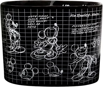 NWT Disney Mickey Mouse Zrike Black Toothbrush Holder Ceramic Sketchbook  • $38.25