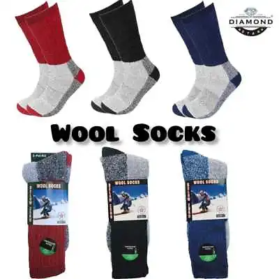 6 Pairs Men's  Wool Socks Warm Thermal Socks Insulated Cold Weather Winter Socks • $20.88