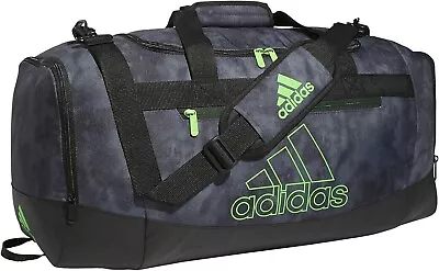 Adidas Defender IV 4 Medium Duffel Bag Stone Wash Carbon/Lucid Lime Green/Black • $32.99