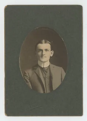 Antique Circa 1880s Small Cabinet Card Handsome Young Man Mahanoy City PA • $9.99