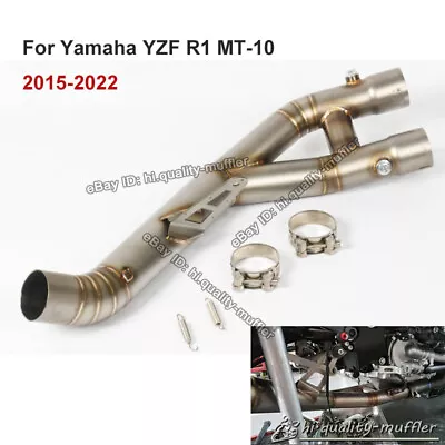 60mm For Yamaha R1 R1M YZF-R1 2015-2022 Motorcycle Exhaust Mid Pipe Slip On • $208