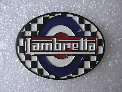 Oval Lambretta Roundel Pin Badge.  Large Size. RAF Colours. Red White Blue • £2