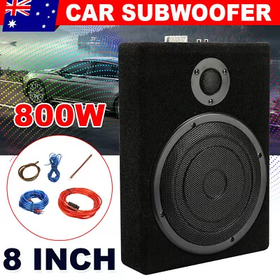 8  Car Subwoofer Under-Seat 800W Amplifier Speaker Audio Sub Woofer Slim Box Kit • $85.95