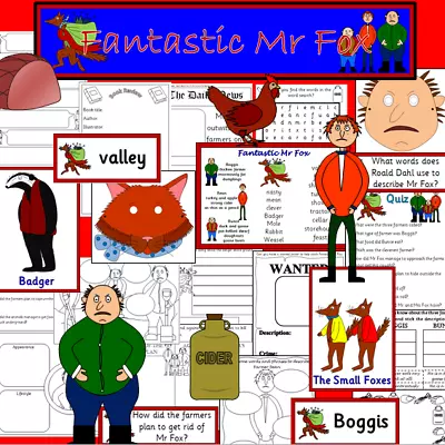 FANTASTIC MR FOX Roald Dahl Educational Story Sack Resource Pack  To PRINT • £3