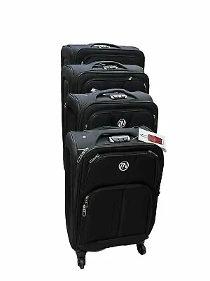 TN 4 Wheel Lightweight Luggage Suitcase Travel Bag With Lock 32” 28” 24” 20” • £34.95