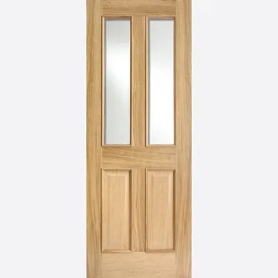 LPD Internal Oak Richmond Raised Mouldings  2 Lights Clear Bevelled Doors • £94.99