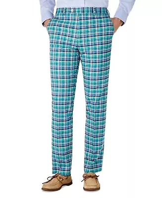 Lauren Ralph Lauren Men's Classic-Fit Madras Plaid Dress Pants 33 X 32 Green • $15.83