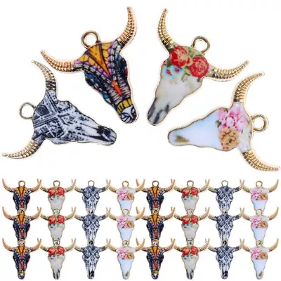 40Cattle Pendant Pcs Metal Animal Bead Alloy Cattle Pendant Cow Charms • $11.12