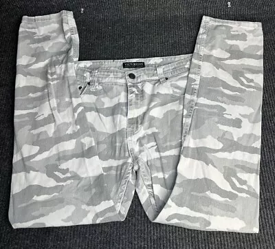 Victorious Jeans Adult 36X32 (35X29) White Gray Camo Denim Outdoor Pants Mens • $8.78