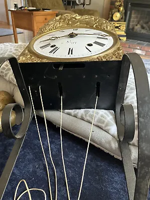 Antique French Morbier Clock With Crown Wheel Escapement And Bracket To Mount • $795