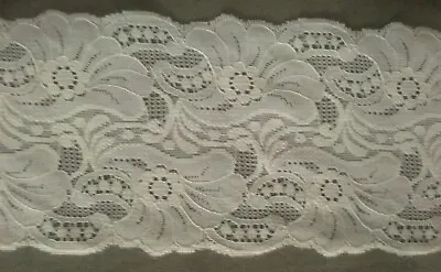 10 Yards Vintage Light Off White 5 Inch Wide Lace Trim Made In The Usa. • $9.98