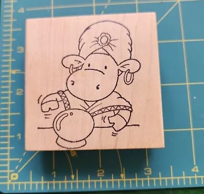 #1 RARE-VINTAGE-RILEY The Moose-  Crystal Ball  Cartoon - 90's Rubber Stamps. B4 • $4.79