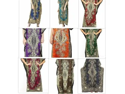 $9.59 • Buy Long-Kaftan-dress-Hippy-Boho-Maxi-Plus-Size-Women-Caftan-Tunic-Dress-Night-Gown
