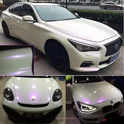 Whole Car Wrap Gloss White To Purple Pearl Chameleon Vinyl Sticker 50FT X 5FT US • $267.29