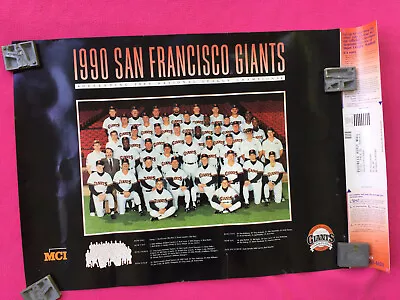 VINTAGE Sports POSTER Baseball 1990 SAN FRANCISCO GIANTS Defending CHAMPIONS  • $14.14