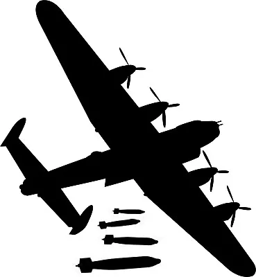 Lancaster Bomber World War 2 Aircraft Silhouette Vinyl Decal Wall Art Sticker  • £3.99