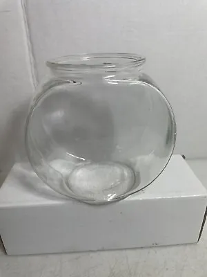 Vtg. 5 C Glass Gold Fish Bowl Aquarium Classic Drum Shape  5.25   X 3.5  X 5.5  • $14.24