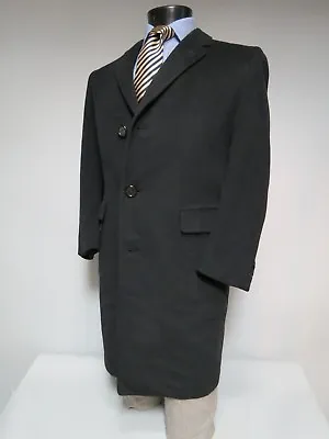 Savile Row Tailoring Needlecraft Simon Ackerman Genuine Cashmere Top Coat 40 R • $199