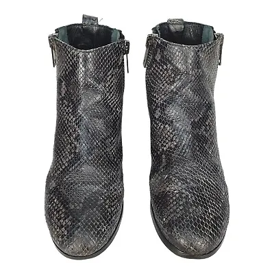 £15.99 • Buy £350 Diesel Black Grey Exotic Snakeskin Python Leather Chelsea Ankle Boots 6 39