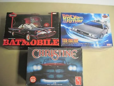 Lot Of 3 Movie Cars-Christine-Batmobile-Back To The Future-Brand NEW & Sealed • $28