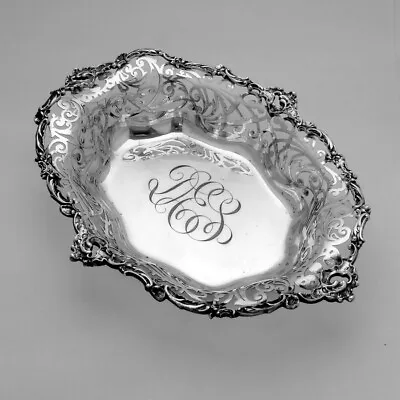 Open Work Bread Basket Gorham Sterling Silver 1896 Mono DES • $650.25
