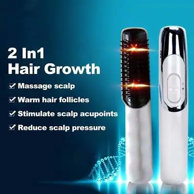 Electric Infrared Laser Hairs Growth Head Scalp Vibrating Massager Comb Brush • £10.29