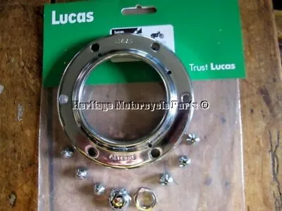 £29.99 • Buy New Genuine Lucas ALTETTE Motorcycle Horn 6v 12v Replacement BEZEL & Dome Nuts 