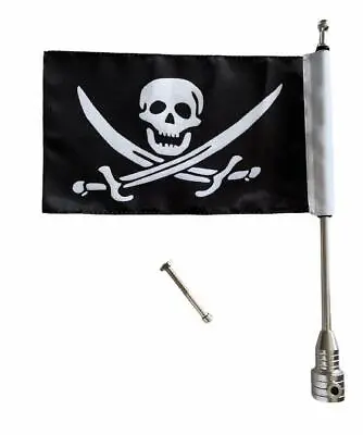 Universal Motorcycle Pirate Flag Pole Luggage Rack Mount For Harley Davidson  • $12.99