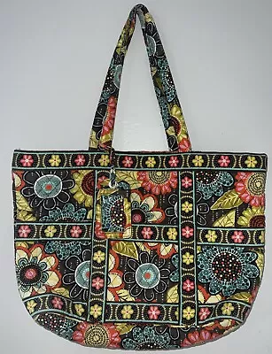 Vera Bradley Flower Shower L Tote Bag W/travel Tag NWOT - Retired - 2014 Pattern • $40