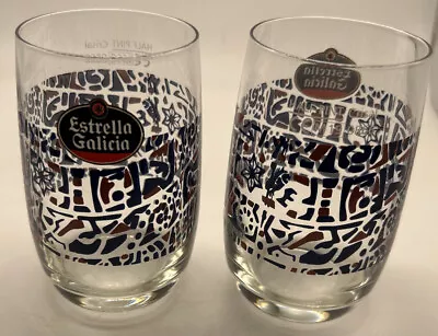 £11.99 • Buy 2 X Rare Estrella Galicia Beer Lager Half Pint Glases NEW CE Bar Gift Man Cave