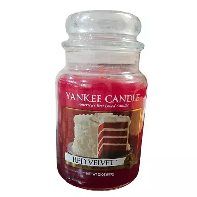 Yankee Candle Red Velvet 22 Oz  Glass Jar & Lid 1 Wick RETIRED Never Lit New • £62.72